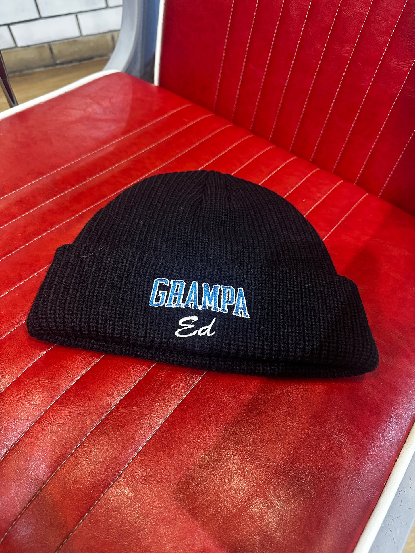 GRAMPA ED BLUE LOGO BEANIE